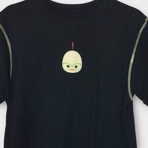 Disney Chicken Little Black T-Shirt with Graphic Applique Tee Shirt